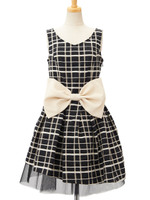 Dシースルーチェックドレス/ブラック