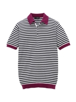 JOHN SMEDLEY ボーダーポロニット/パープル(383)