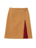 MUVEIL WORK ジップウールスカート/ブラウン(042)