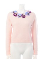 Pansy knit pullover/gray