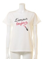 【LATINA】リップスティック刺繍ロゴTシャツ/WH