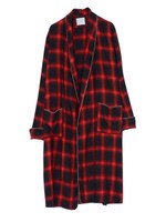 オンブレーチェックパイピングガウン/レッド