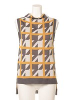 ジオメトリックジャガードTOP/ネイビー