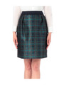 タック使いチェックタイトスカート/グリーン系(223)