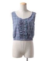 チェックフリルトップス/BL