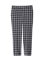 チェック柄センタープレスパンツ/ネイビー系(294)