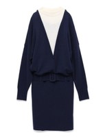 ニットビッグベルトコクーンワンピース/BEG