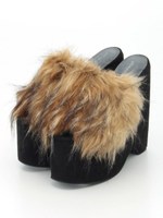 ファー付き厚底サンダル/KM