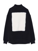 ファー付トレーナーチュニック/オフホワイト