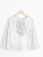 フロントフリルカットソー/ブラック