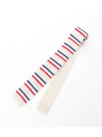 ボーダー麻ニットタイ/ライトベージュ(351)