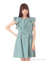 腰サイドリボンフリルワンピース　2/ミント