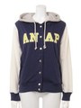 【ANAP】ANAPロゴフード付スタジャン/NVY