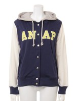 【ANAP】ANAPロゴフード付スタジャン/NVY