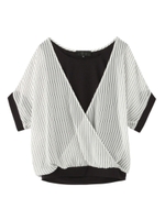 ストライプシフォンブラウス/ホワイト(301)