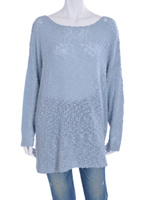 スラブボートネックニット/BLU