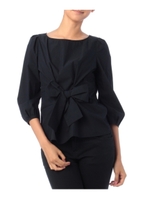 タイプライターリボンブラウス/ネイビー(093)