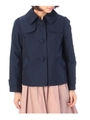 トレンチ風くるみ釦つきジャケット/ネイビー(093)