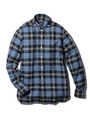ネルチェックカットアウェイシャツ/ブルー系(291)