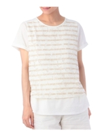 フラワーボーダープルオーバー/ライトベージュ(451)