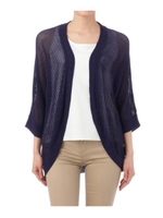 メッシュボレロニットカーディガン/ネイビー系(092)