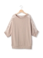 レース切り替えチュニックニット/ベージュ(052)