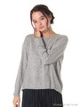 ロールネックドロップニットプルオーバー/Light Gray Mixture