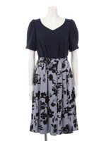 花柄ガウチョドッキングワンピース/カーキグリーン