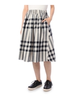 INCEDE チェック柄フレアミモレスカート/ライトベージュ(251)