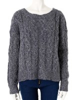 ケーブルニットプルオーバー/ネイビー