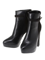 バイカラーショートブーツ/BLACK