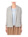 ビッグフードつきラメ使いカーディガン/グレー(012)