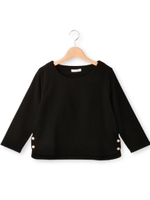 ラウンドネックショート丈カットソー/ネイビー(093)