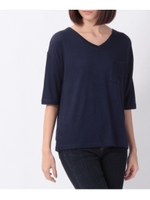 レーヨンミニ裏毛カットソー/ネイビー(093)