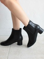 サイドゴアショートブーツ/ブラック