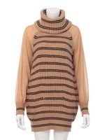 シースルースリーブニットワンピース/CMLxBLK