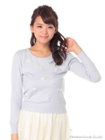 ドリーミーモチーフニットトップス/ピンク