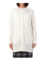 ビジューつきロングカーディガン/オフホワイト(103)