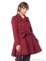 フィットアンドフレアートレンチコート/Bordeaux