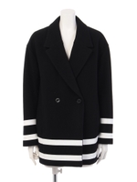 ライン入チェスターコート/ホワイト