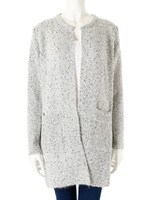 ラメニットロングカーディガン/ライトグレー