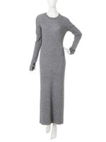 リブニットストレートスリットワンピース/ミックス