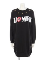 レースアップスウェットワンピ/トップグレー