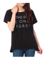 ロゴプリントテールカットTシャツ/カーキ(027)