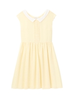 ワイド衿フレアワンピース/レモンイエロー(031)