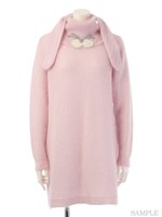 MOHAIR BUNNY KNIT ONE-PIECE/BLACK