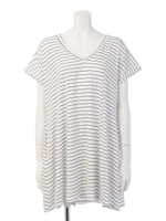 Vネックフレアーカットワンピ/ハイショク