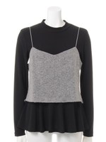 【ROSE BUD】BUSTIER&PEPLUM TOP/BORDEAUX/WHT