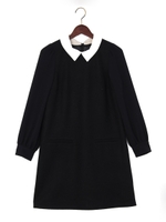★ＪＯＣ　異素材　襟付き　ワンピース　３/BLACK