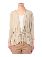 ウエストベルト切り替えニットカーディガン/ベージュ(052)